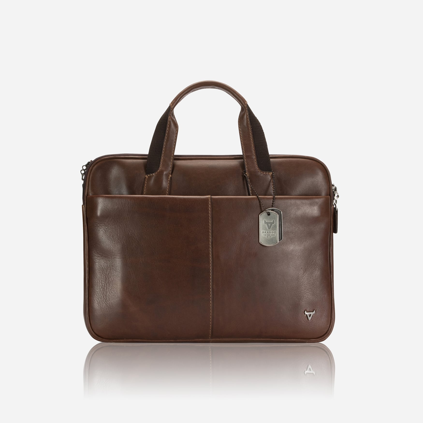 Brosnan Slim 13" Laptop Bag, Brown - Brando Leather