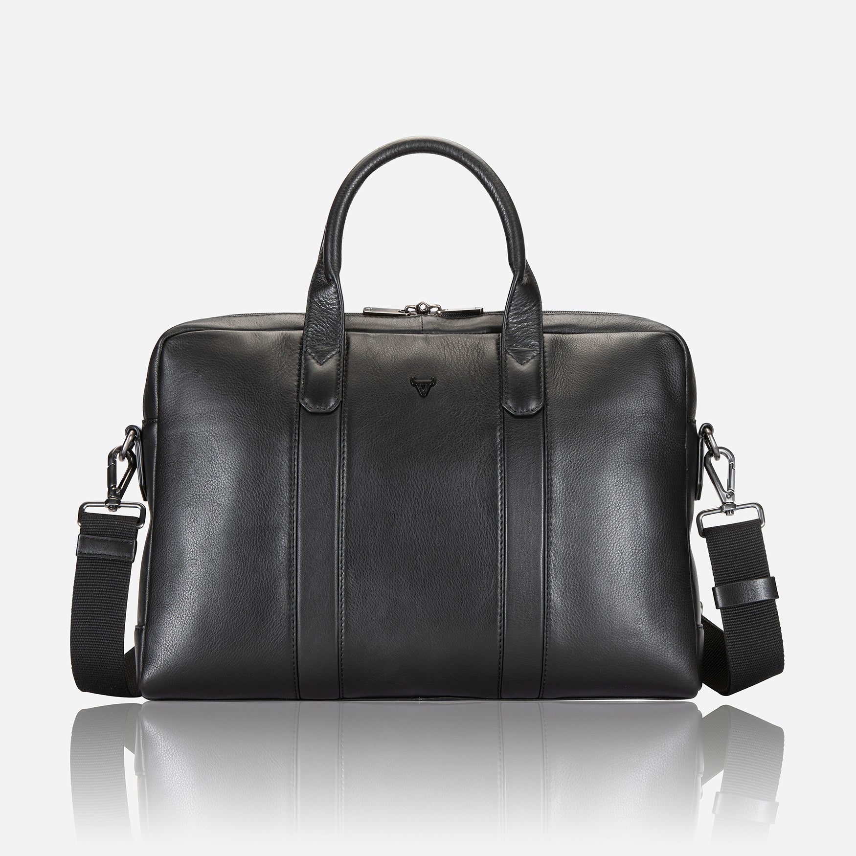 Armstrong 15" Slimline Leather Laptop Bag, Black - Brando Leather
