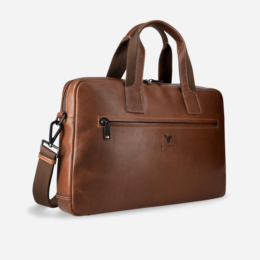 James Slimline Laptop Briefcase - Brando Leather
