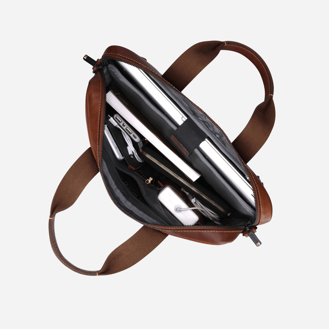 James Slimline Laptop Briefcase - Brando Leather