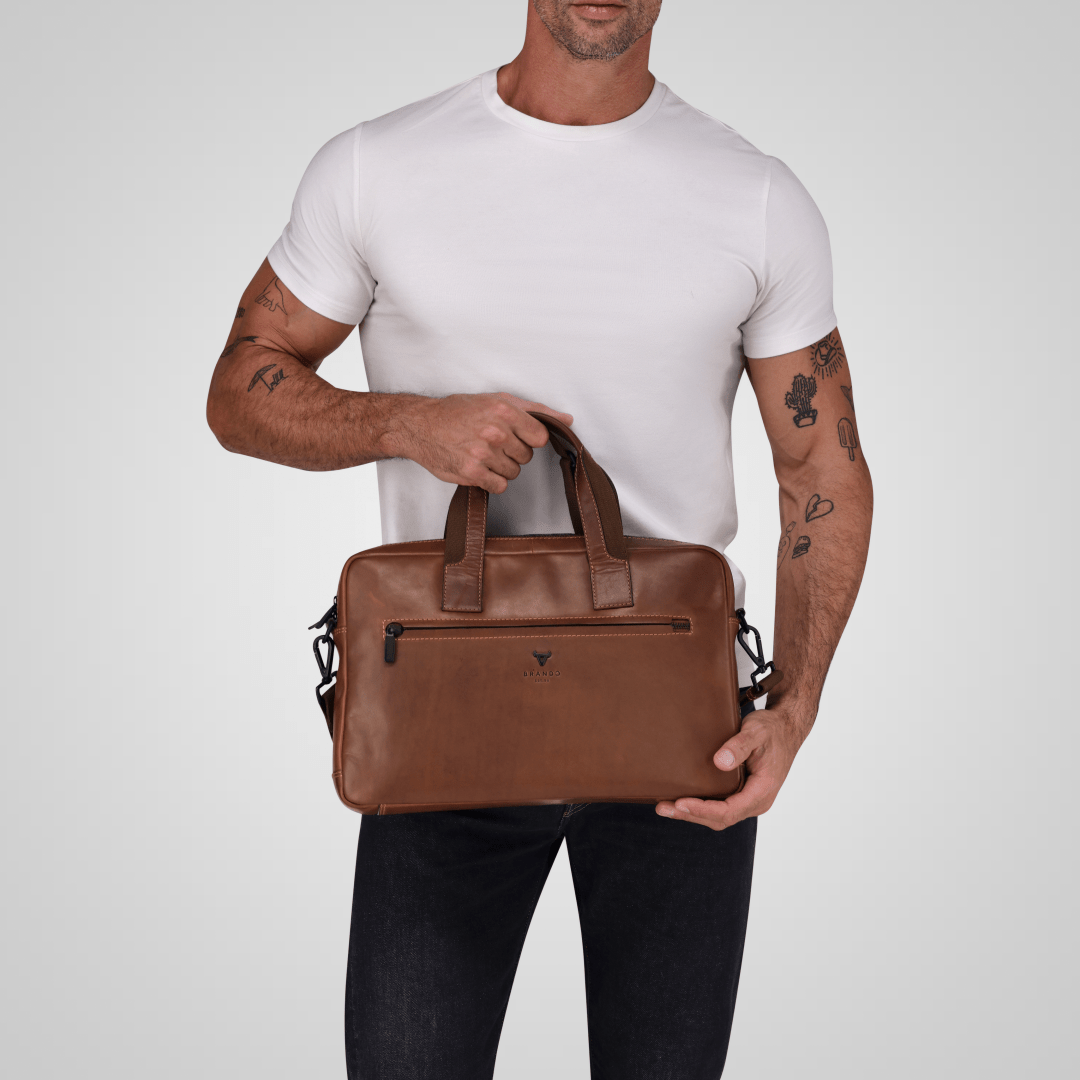 James Slimline Laptop Briefcase - Brando Leather