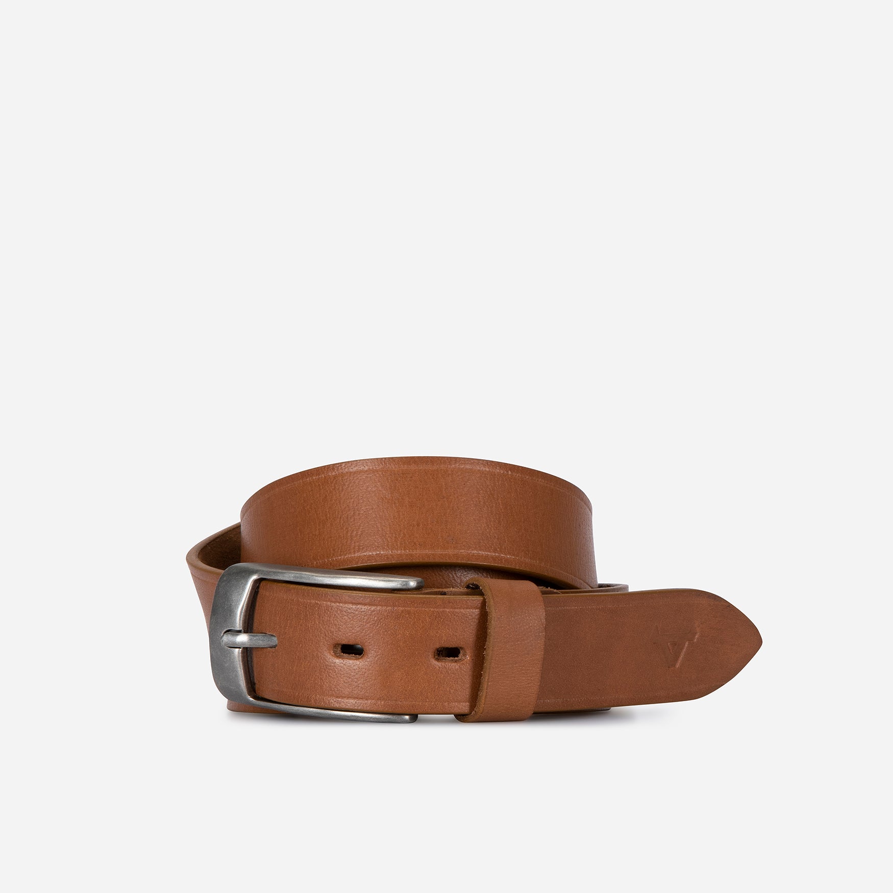 Leather Embossed Belt 40mm, Caramel