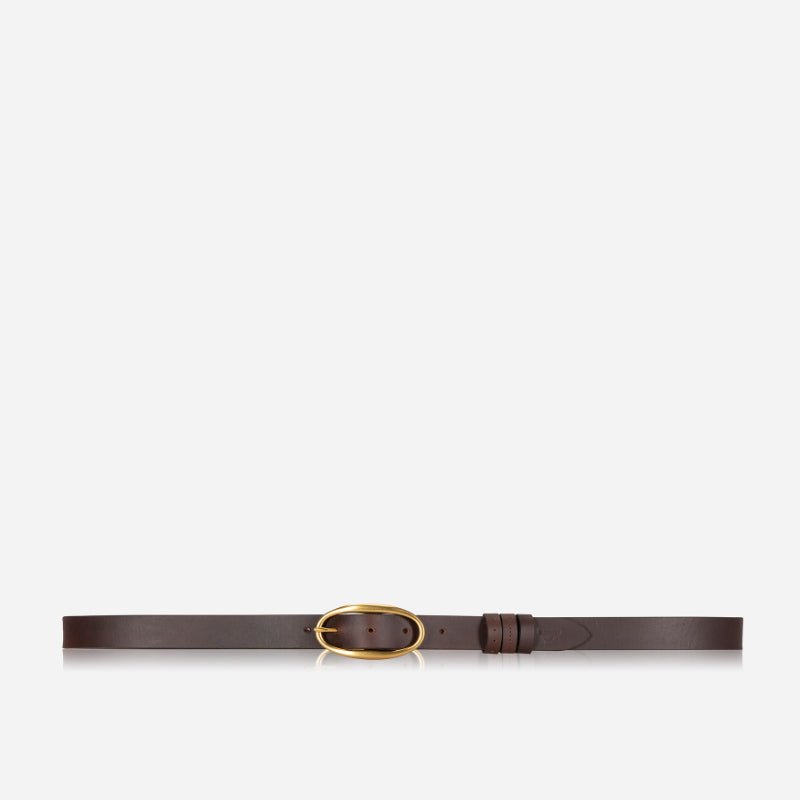 Ladies Tri Loop Belt 30mm, Brown - Brando Leather