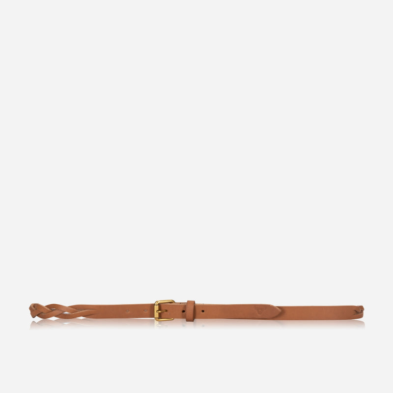 Ladies Plaited Belt 25mm, Caramel