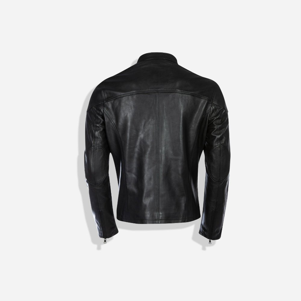 Mandarin Leather Jacket, Black - Brando Leather