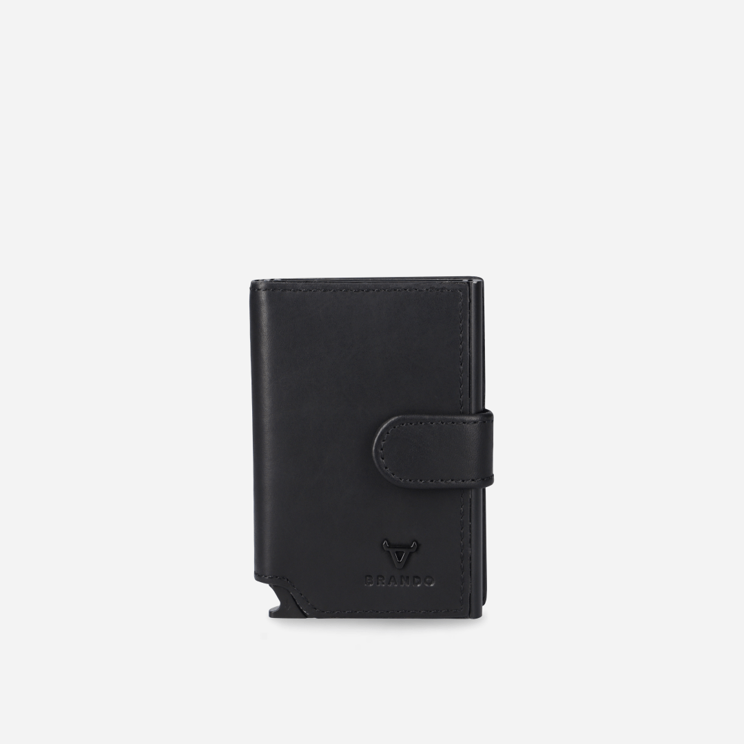James Detailed Metal Card Holder - Brando Leather