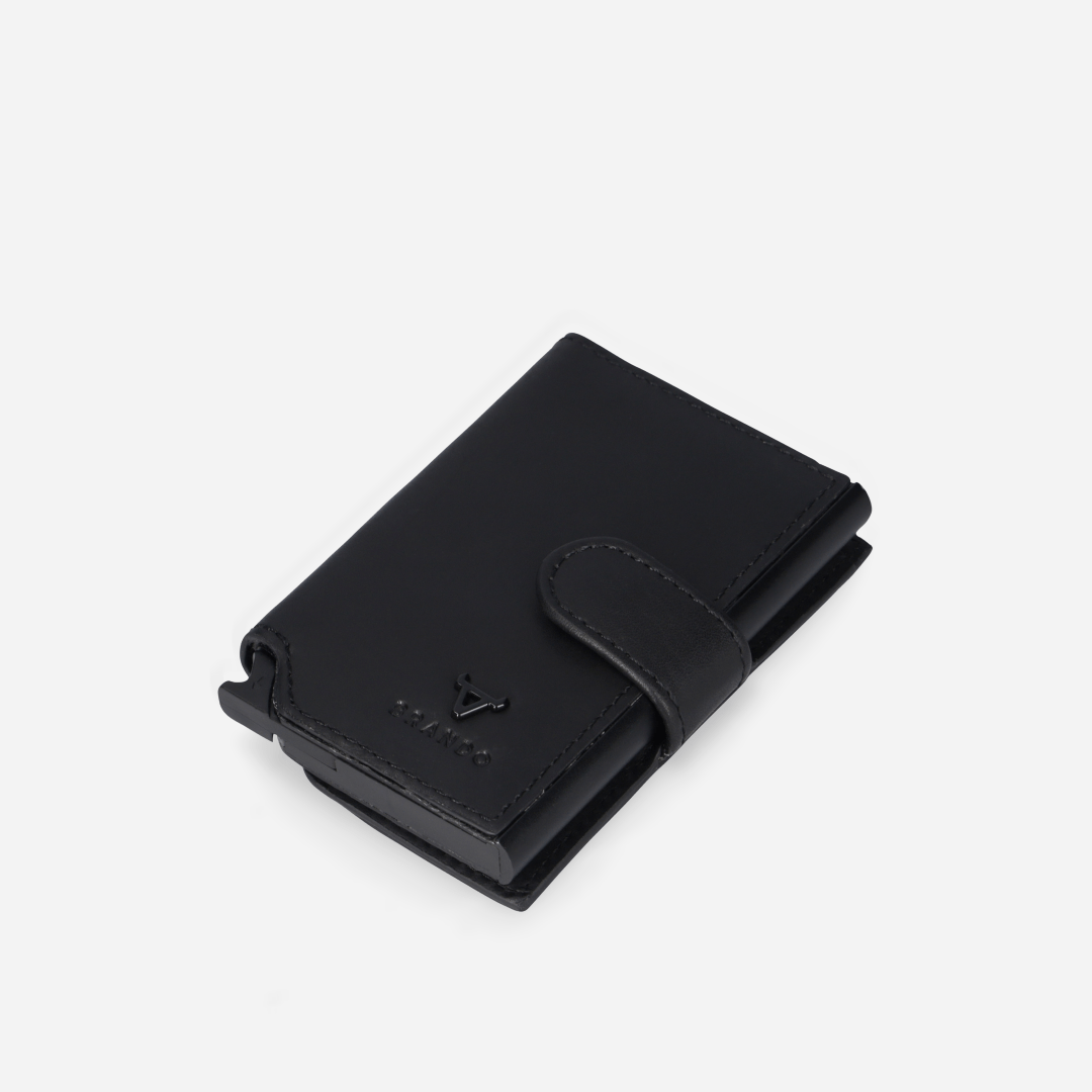 James Detailed Metal Card Holder - Brando Leather