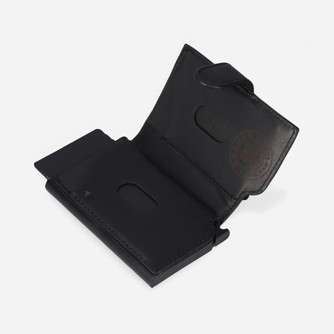 James Detailed Metal Card Holder - Brando Leather