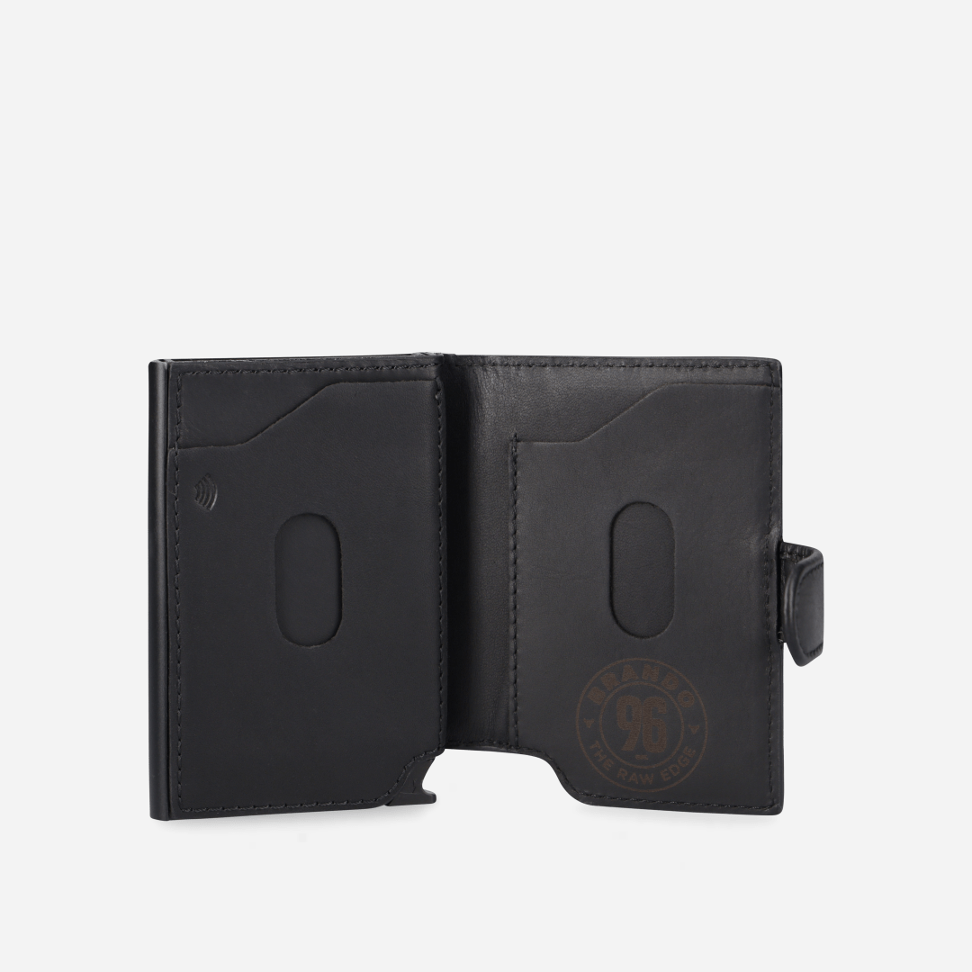 James Detailed Metal Card Holder - Brando Leather