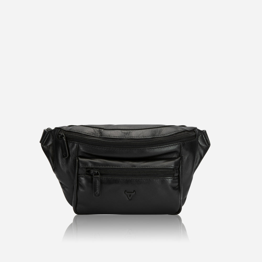 Armstrong Classic Style Leather Waist Bag, Black - Brando Leather