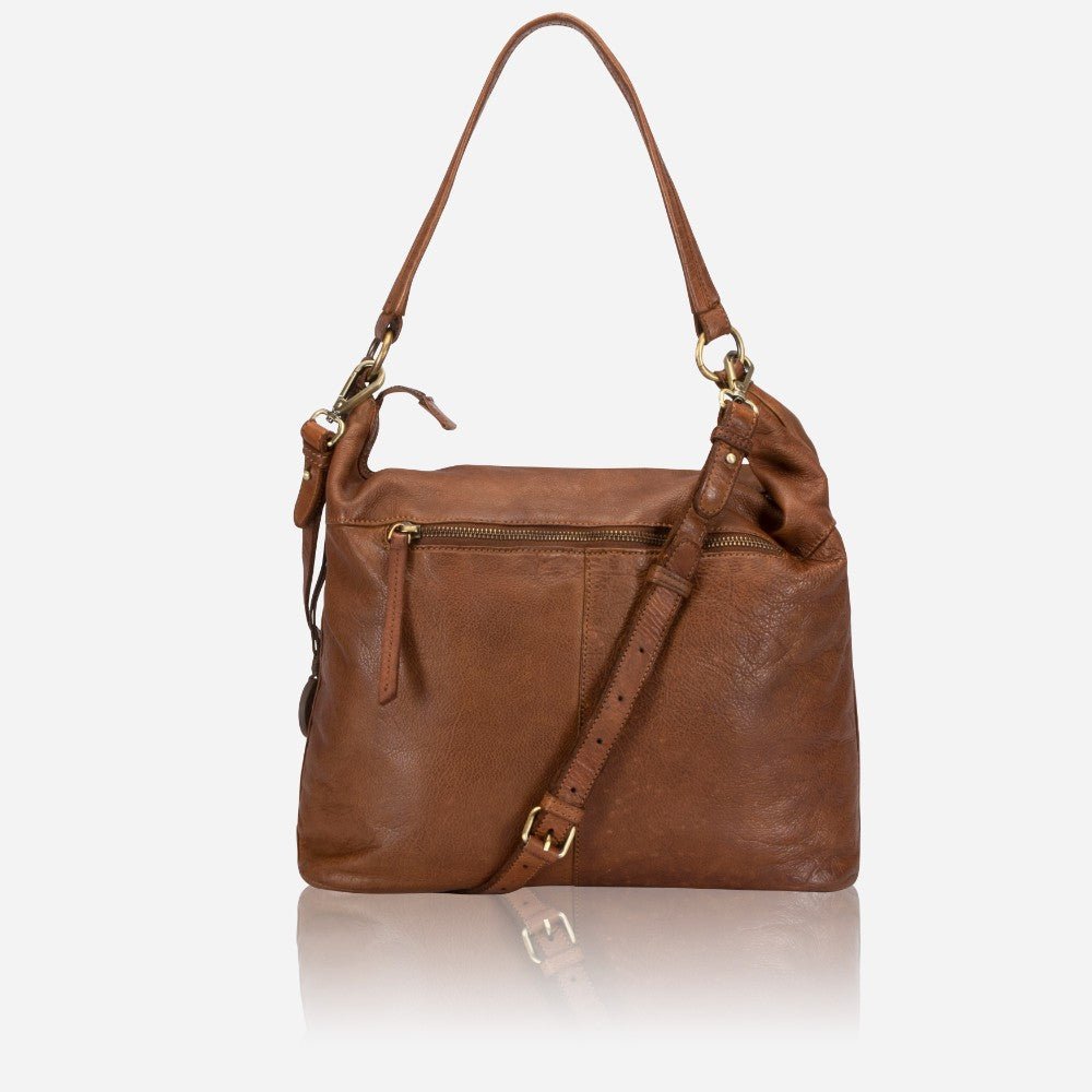 Ladies Leather Hobo Sling Bag, Cognac - Brando Leather