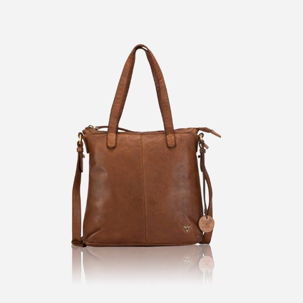 Ladies Hobo Sling Bag, Cognac - Brando Leather
