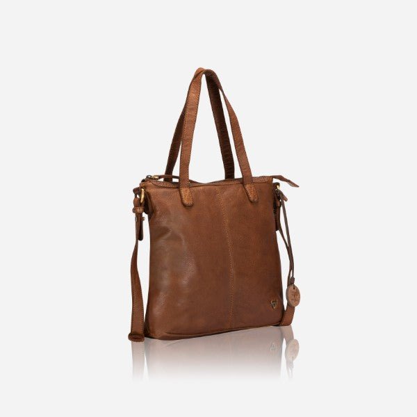 Ladies Hobo Sling Bag, Cognac - Brando Leather