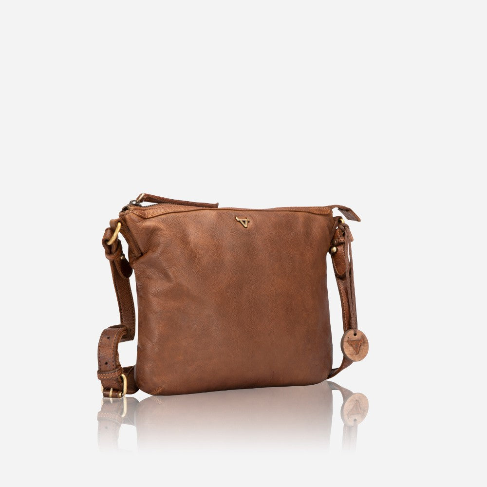 Winslet Leather Crossbody Bag, Cognac