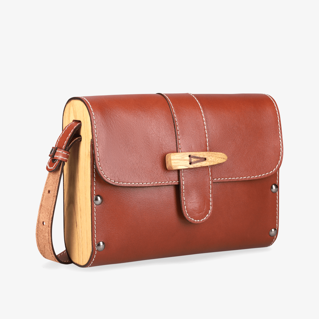 Sally Wood Panel Satchel - Brando Leather