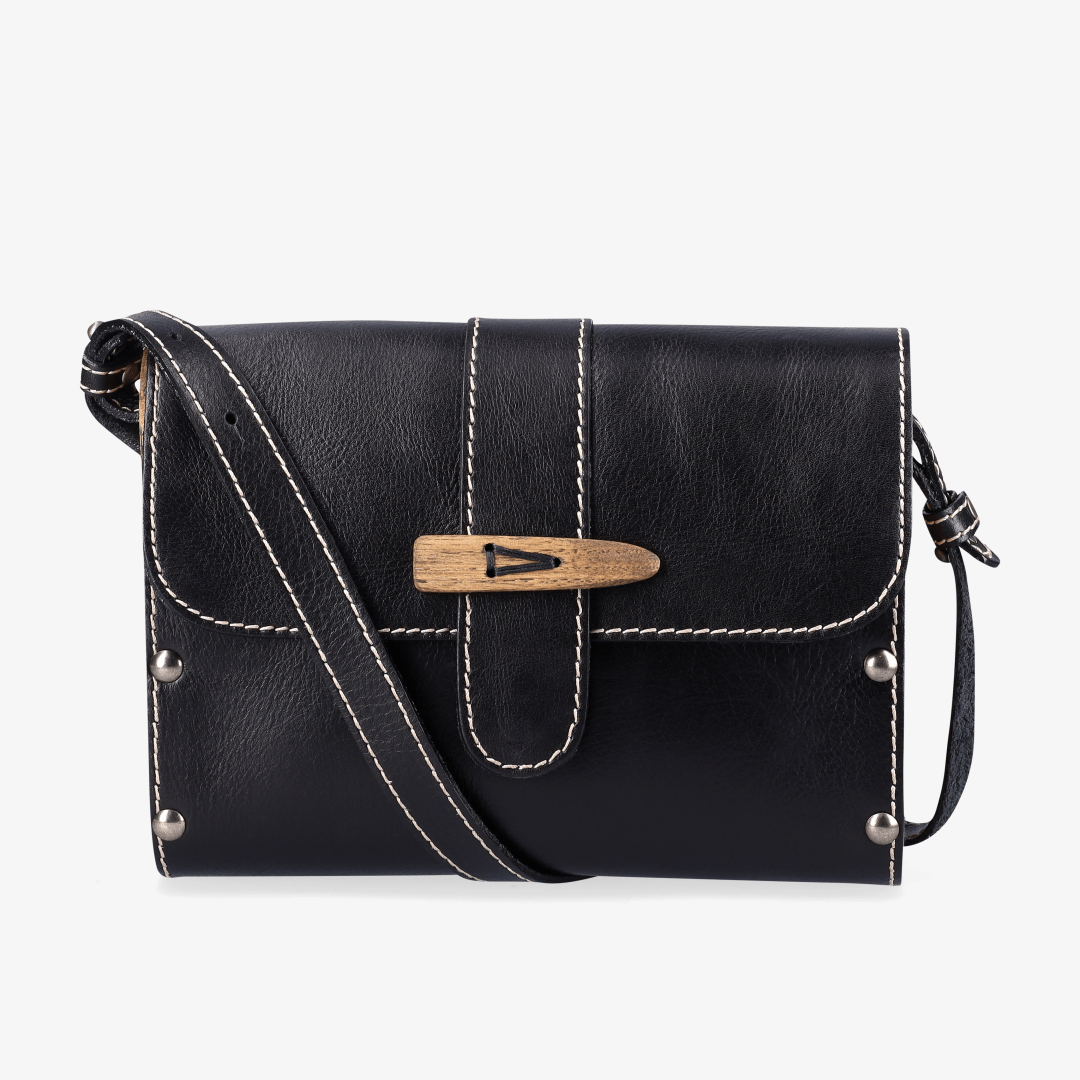 Sally Wood Panel Satchel - Brando Leather