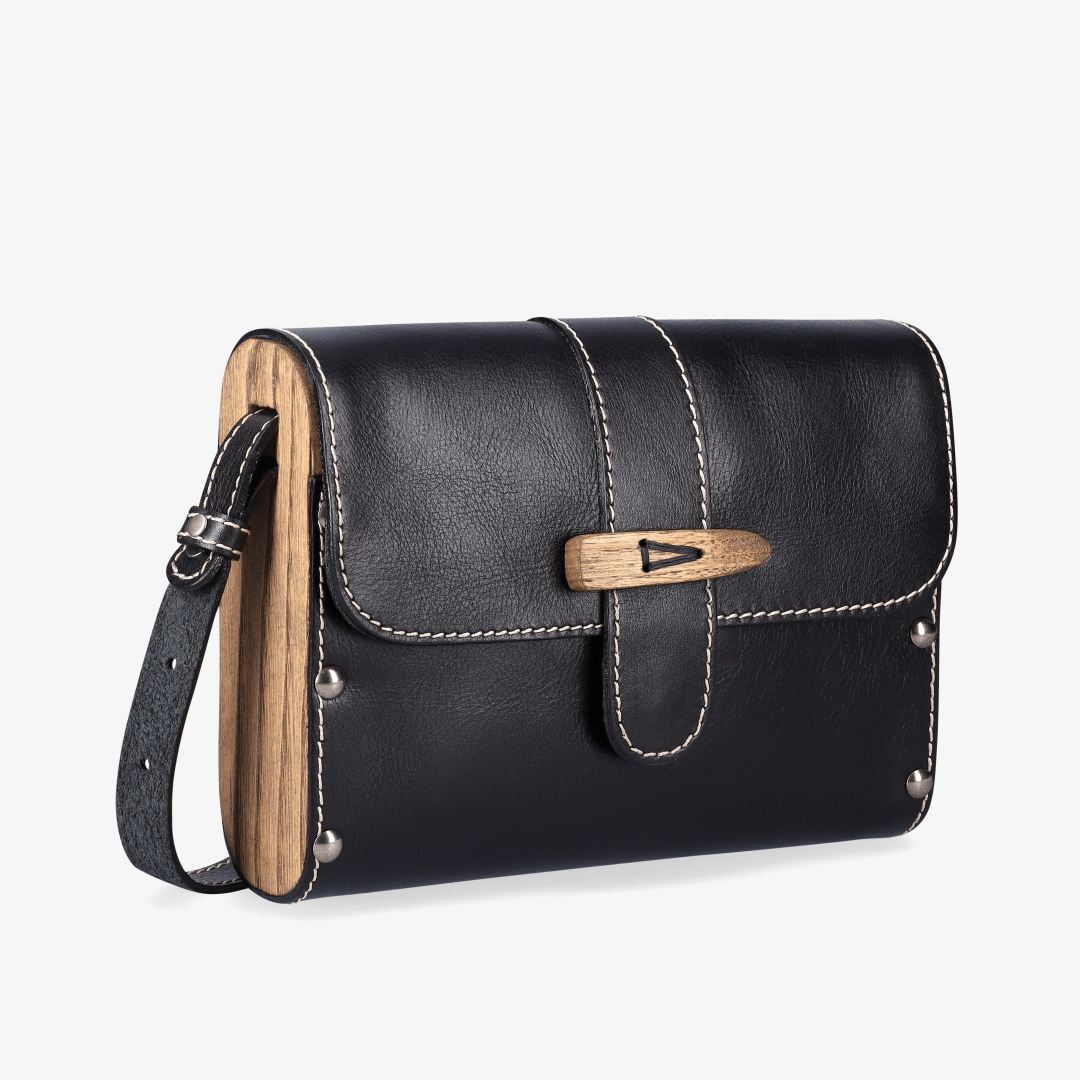 Sally Wood Panel Satchel - Brando Leather