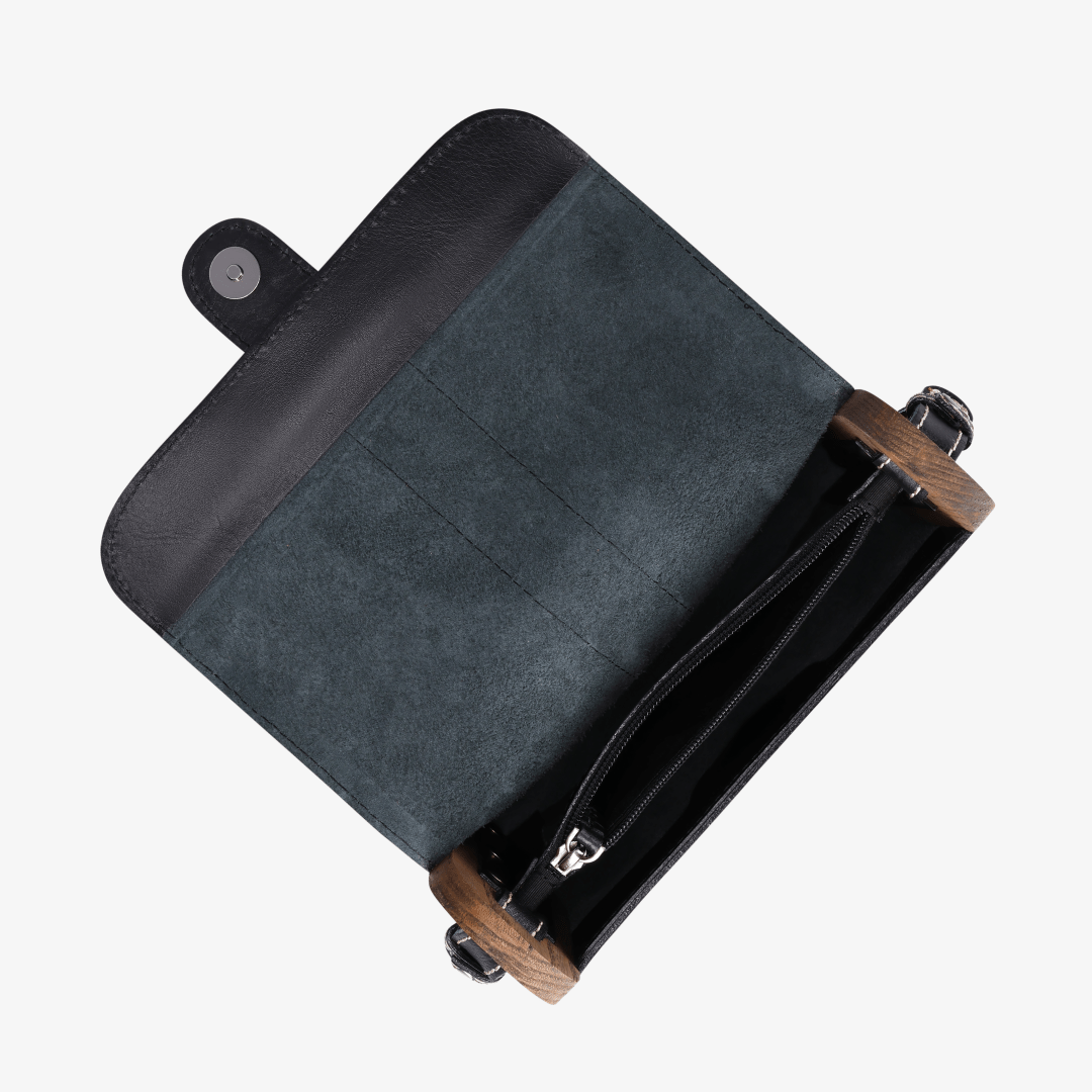 Sally Wood Panel Satchel - Brando Leather