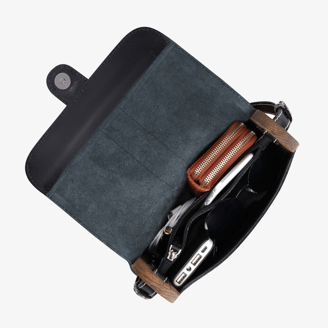 Sally Wood Panel Satchel - Brando Leather