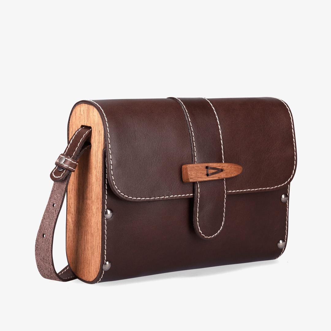 Sally Wood Panel Satchel - Brando Leather