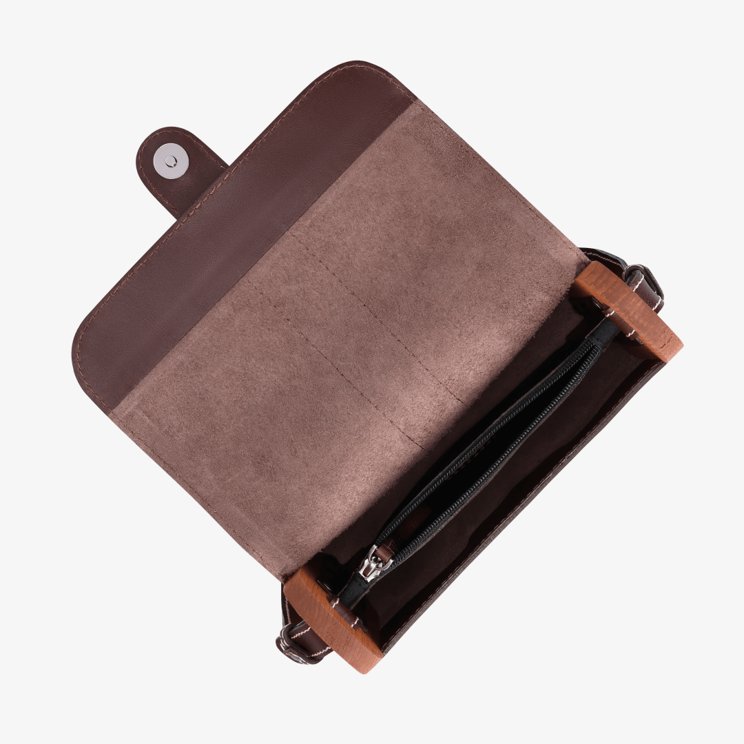 Sally Wood Panel Satchel - Brando Leather