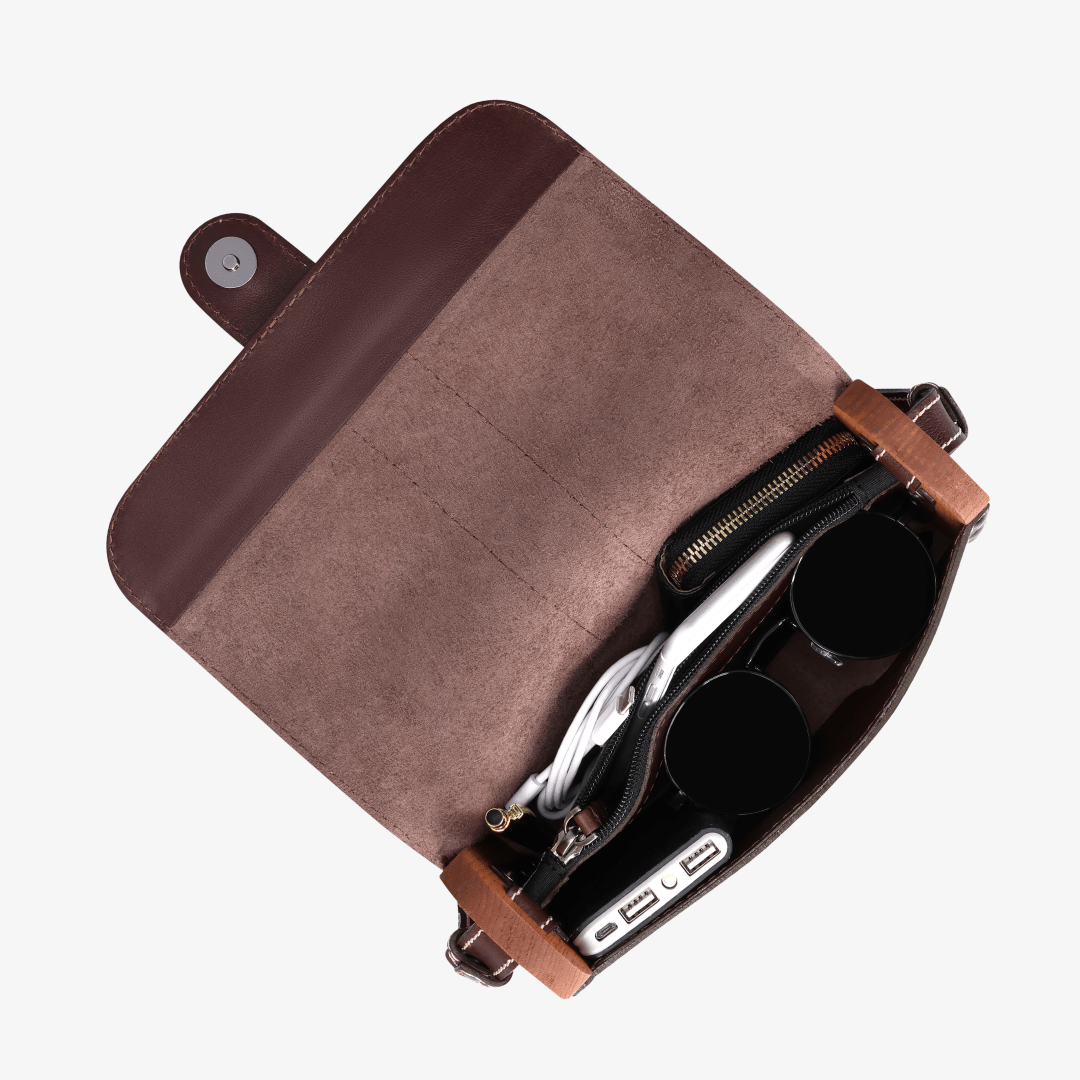 Sally Wood Panel Satchel - Brando Leather