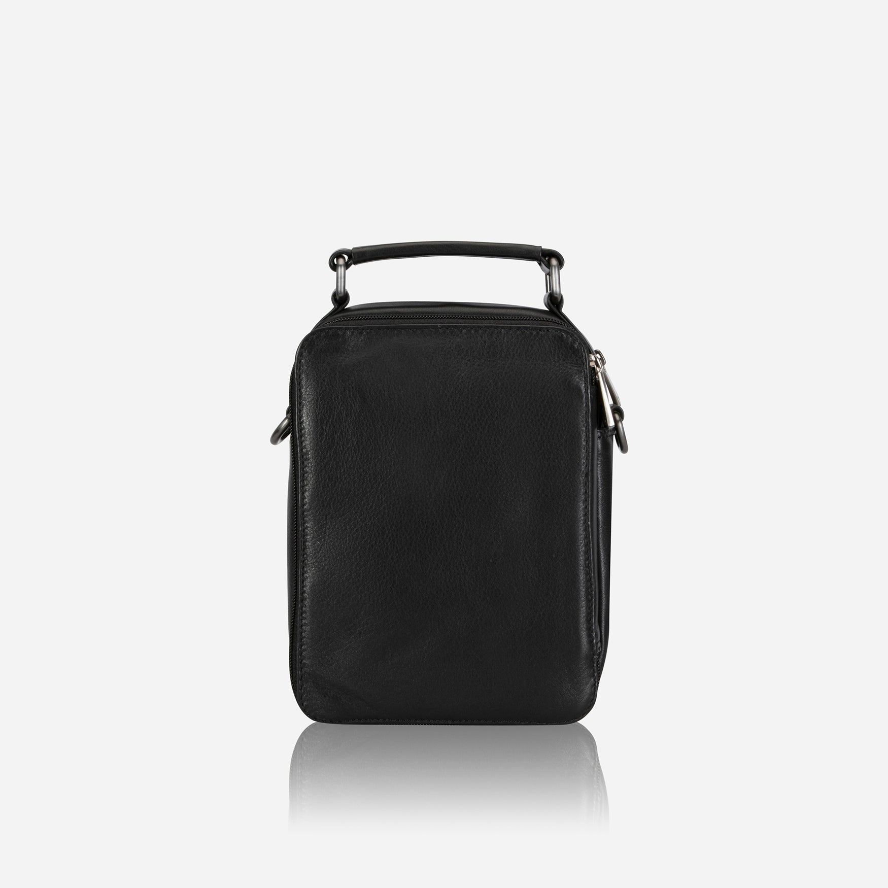 Gent's Bag With Top Handle, Black - Brando Leather