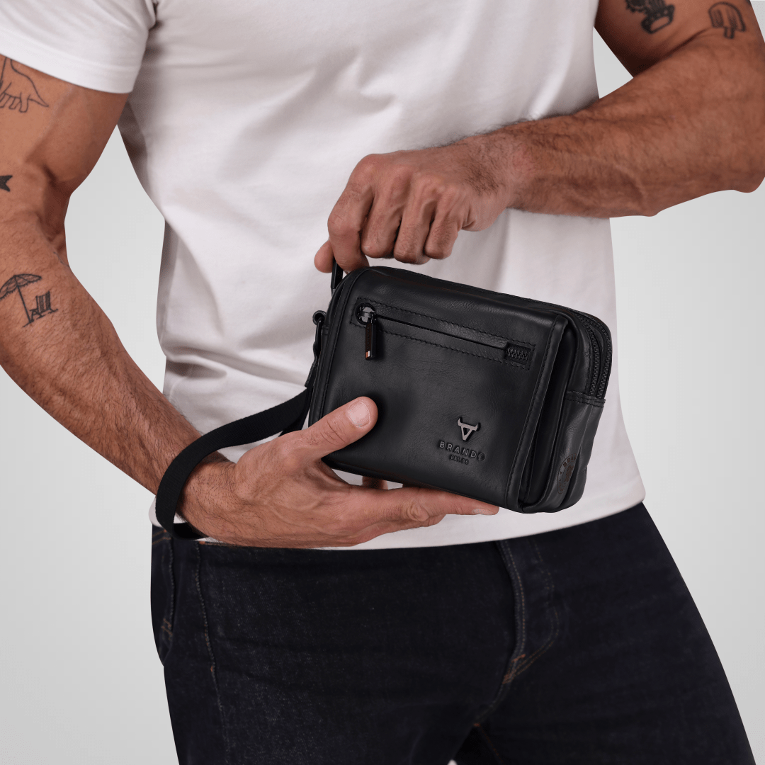 James Crossbody Bag with Hand Strap - Brando Leather