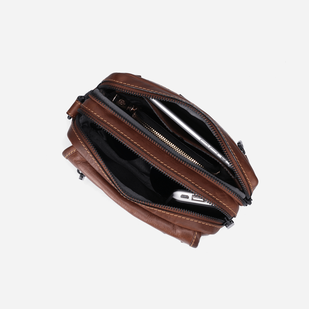 James Crossbody Bag with Hand Strap - Brando Leather