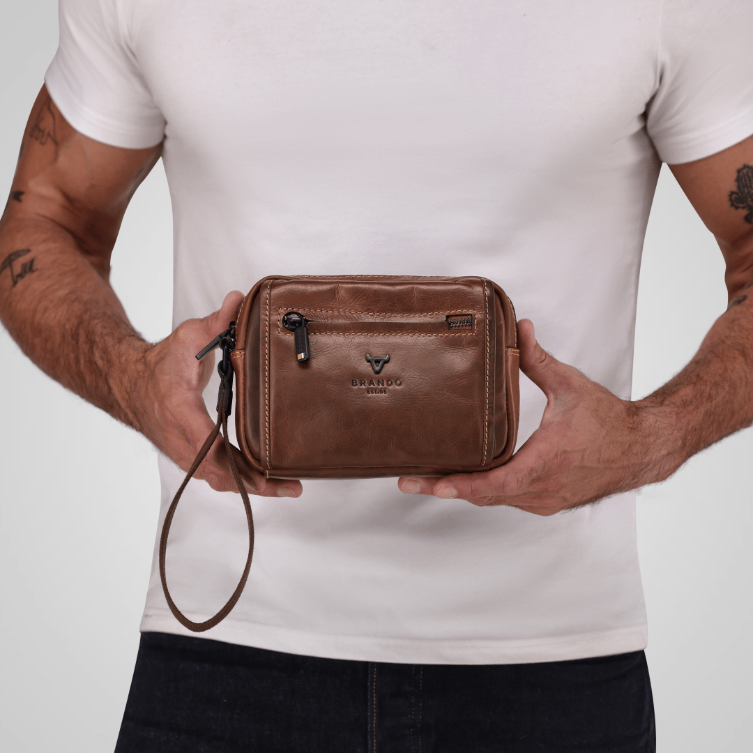 James Crossbody Bag with Hand Strap - Brando Leather