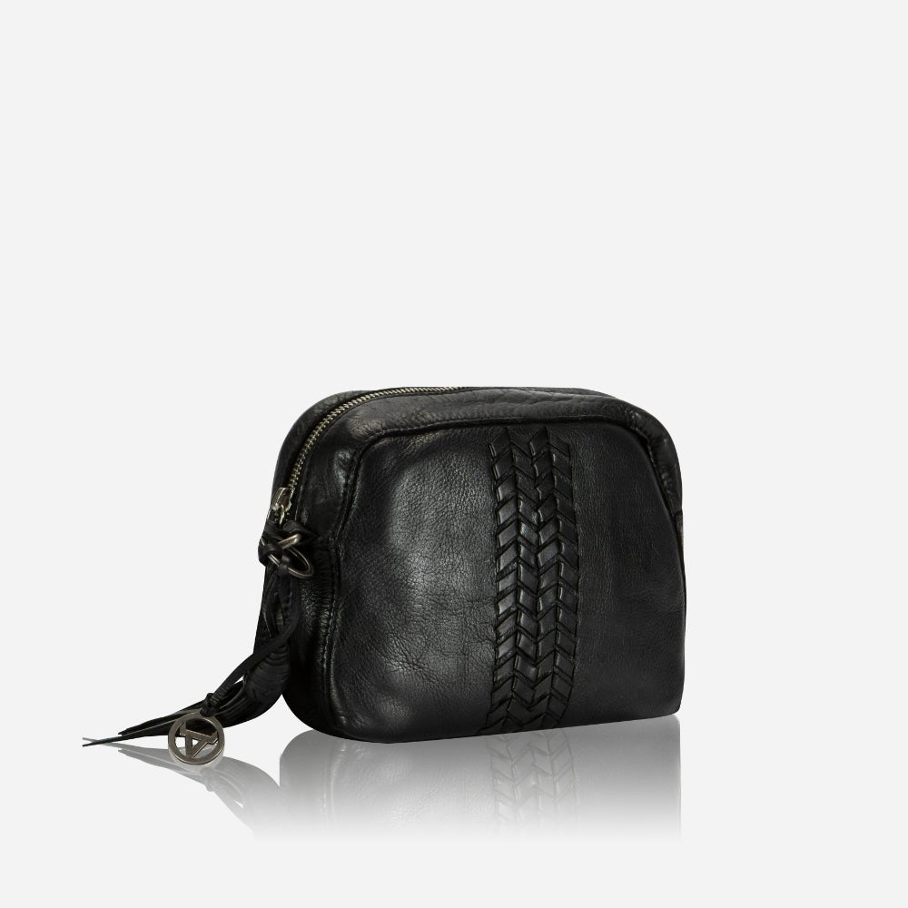 Kate Small Leather Crossbody Bag, Black - Brando Leather