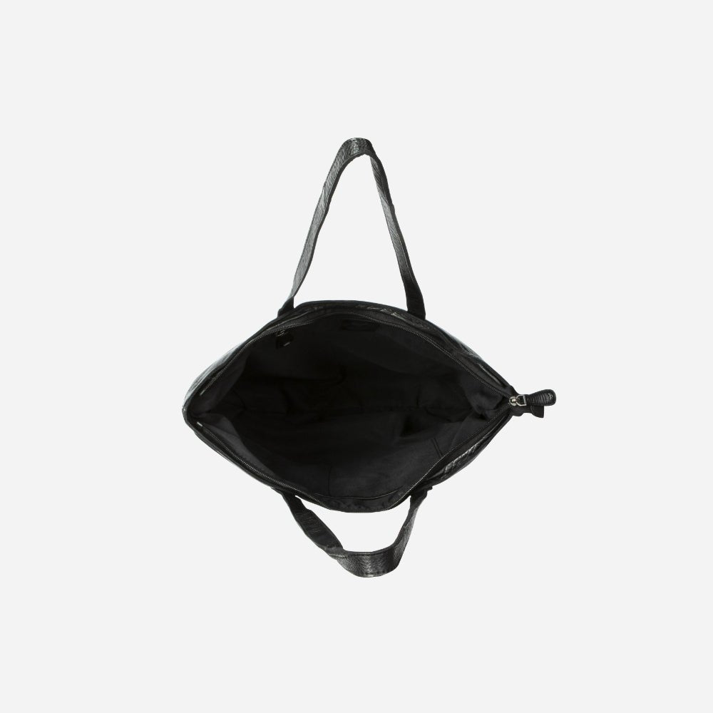 Charlize Shopper Leather Tote, Black - Brando Leather