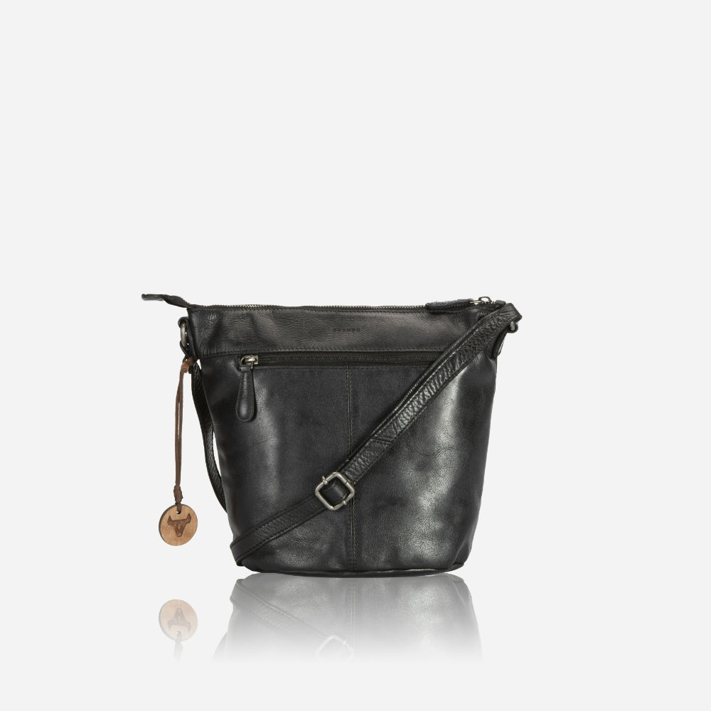 Rachel Leather Crossbody Bag, Black