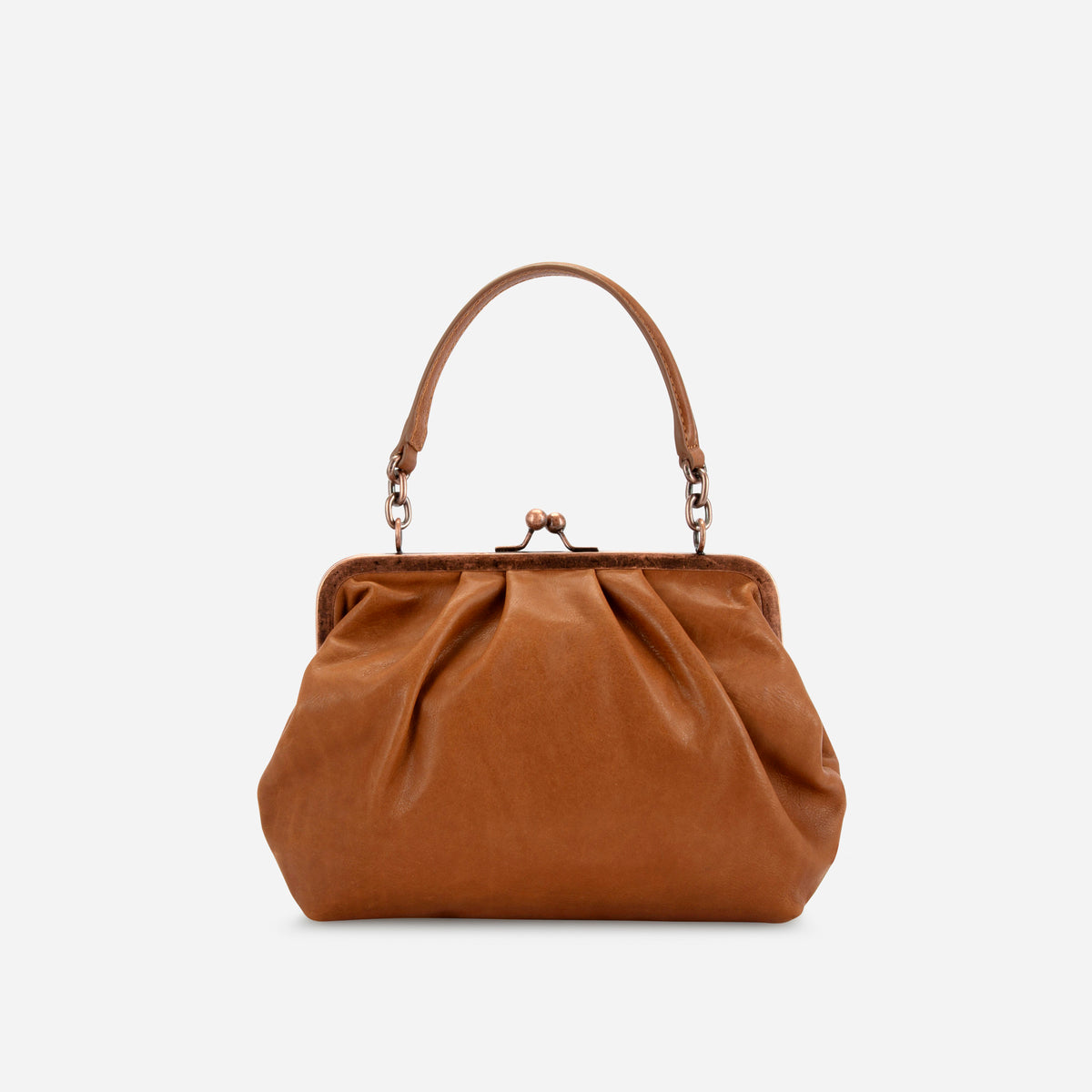 Fiona Frame Crossbody Bag in Tan - crossbody bag, back view | Brando Leather