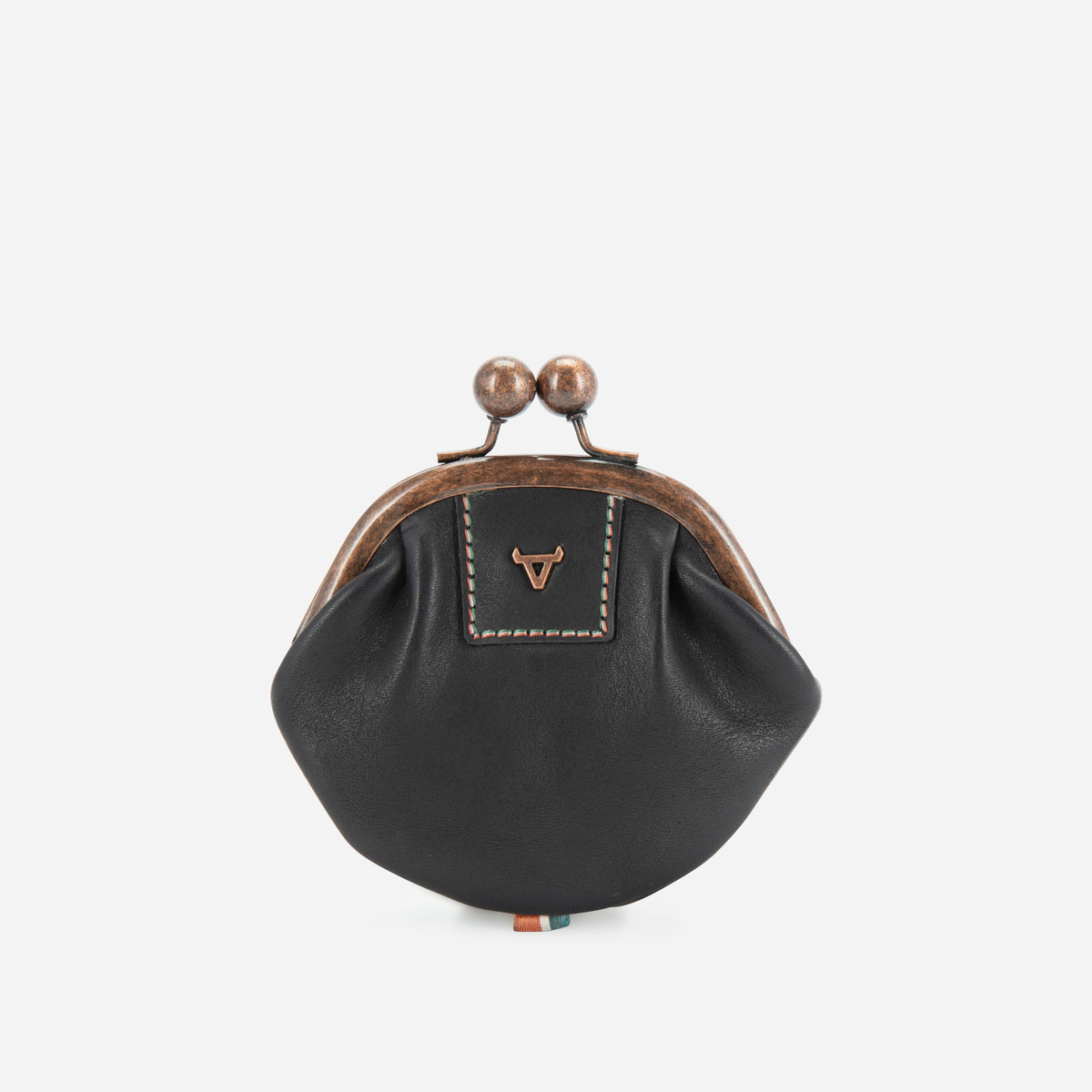 Fiona Frame Coin Purse in Black - purse | Brando Leather