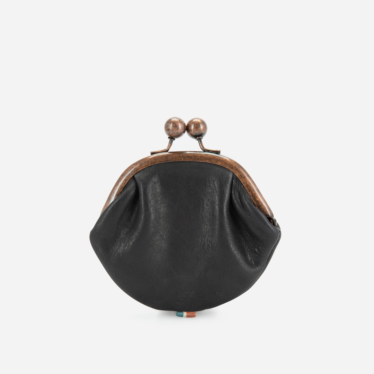 Fiona Frame Coin Purse in Black - purse, back view | Brando Leather
