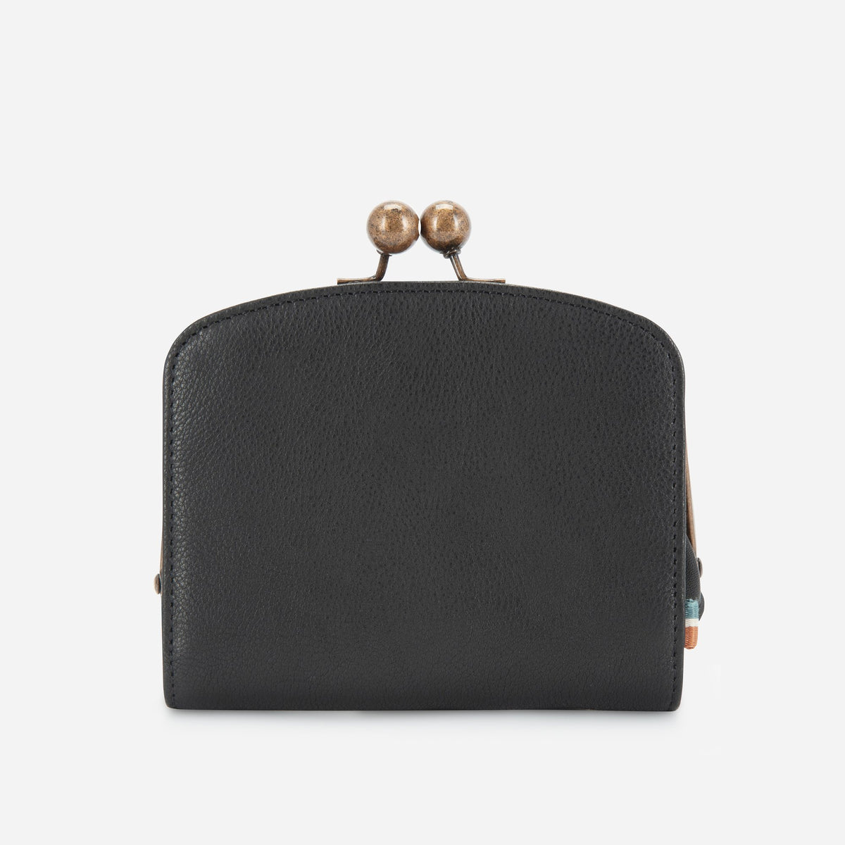 Fiona Frame Bifold Purse in Black - purse, back view | Brando Leather