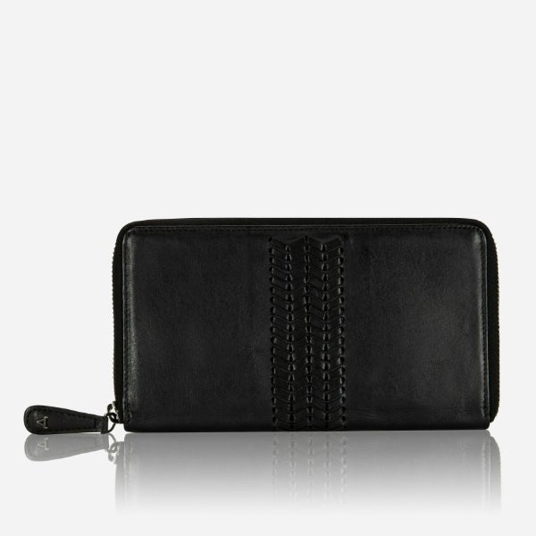 Zip Around Purse, Black - Brando Leather