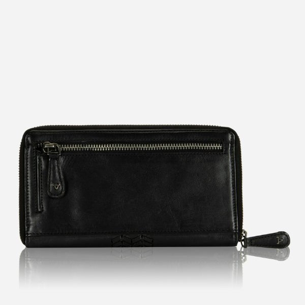 Zip Around Purse, Black - Brando Leather
