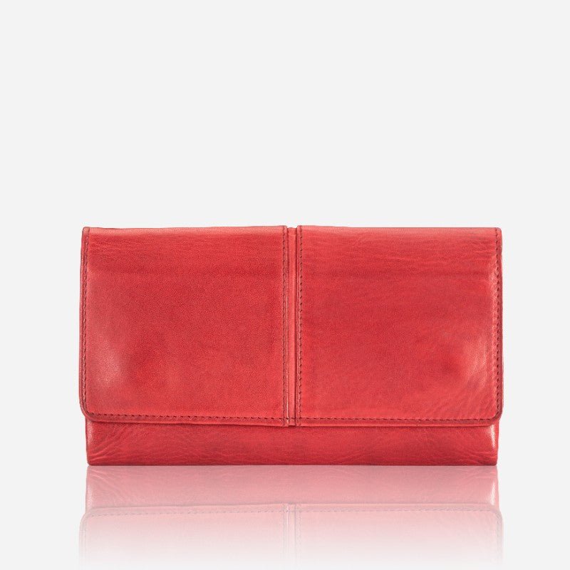 Hepburn Leather Flap Purse, Red - Brando Leather