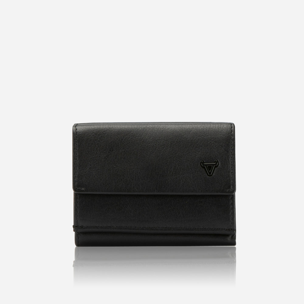 Armstrong Compact TriFold Leather Wallet, Black - Brando Leather
