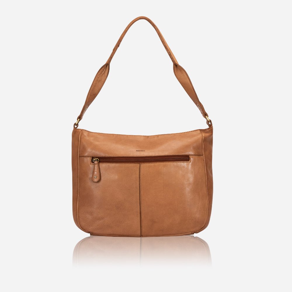Diaz Leather shoulder Bag / Shopper, Tan - Brando Leather