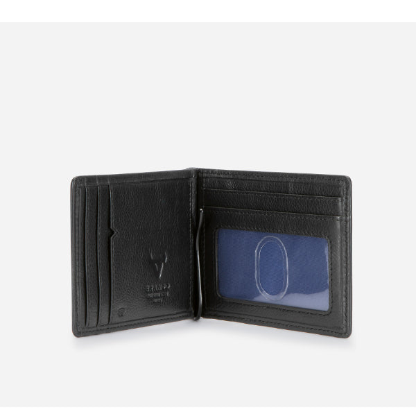 Armstrong Leather Wallet With Money Clip, Black
