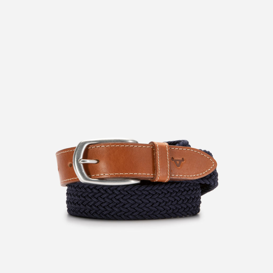 Thornton Woven Elastic Belt , Navy