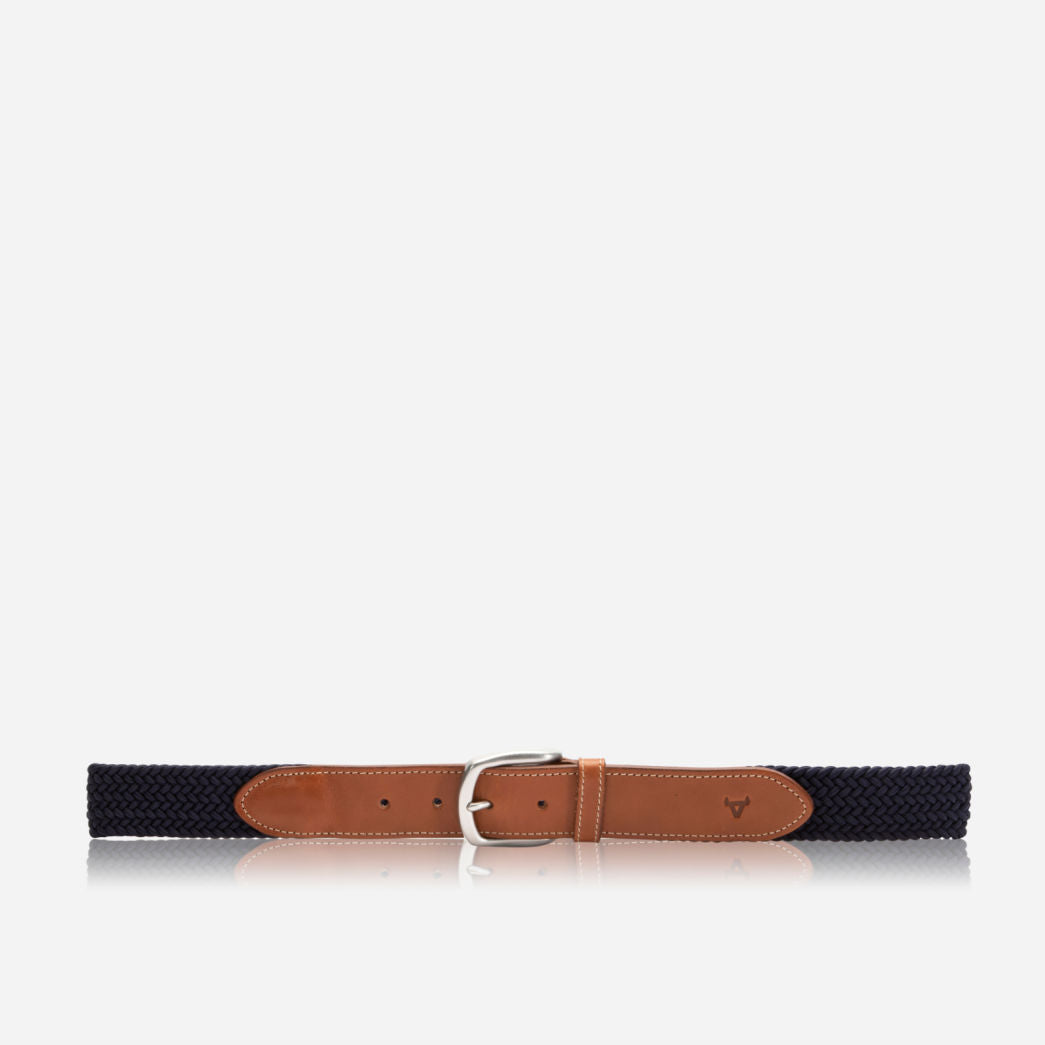 Thornton Woven Elastic Belt , Navy