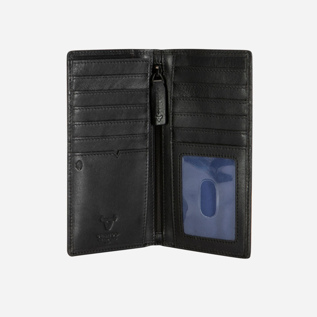Armstrong Upright Travel Wallet, Black - Brando Leather
