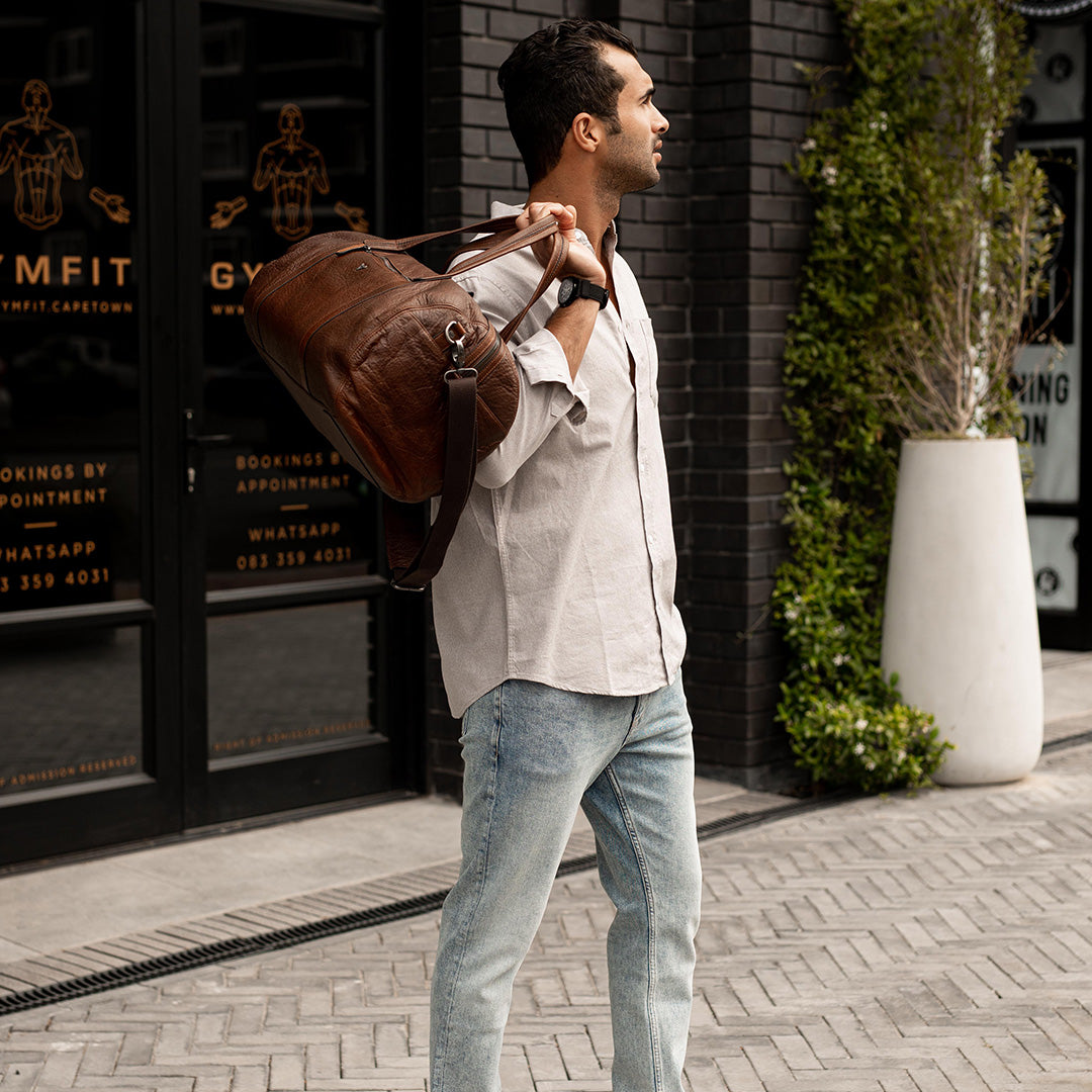 Military Style Duffel - Leather Travel Duffel Bag | Brando Leather South Africa