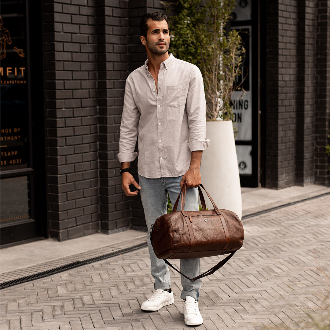 Military Style Duffel - Leather Travel Duffel Bag | Brando Leather South Africa