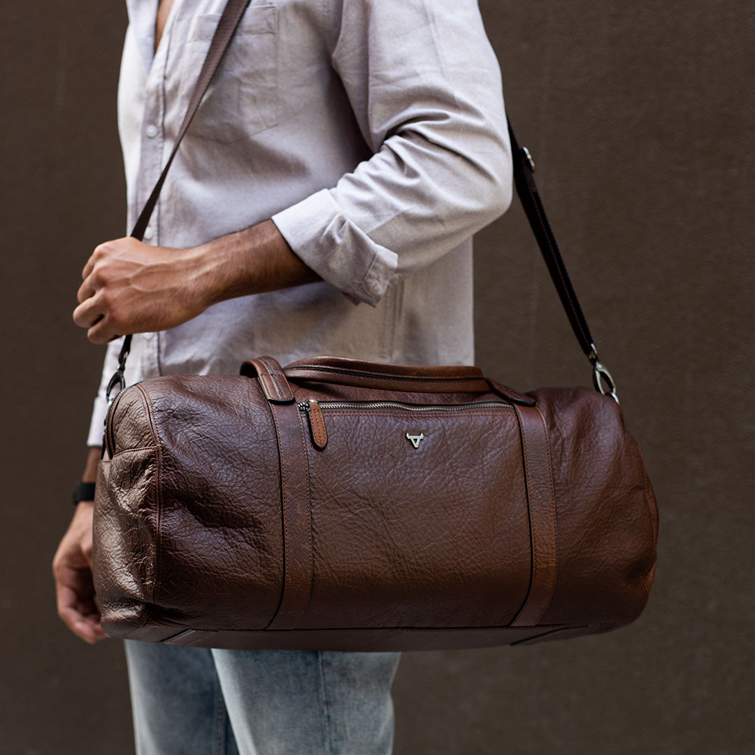 Military Style Duffel - Leather Travel Duffel Bag | Brando Leather South Africa