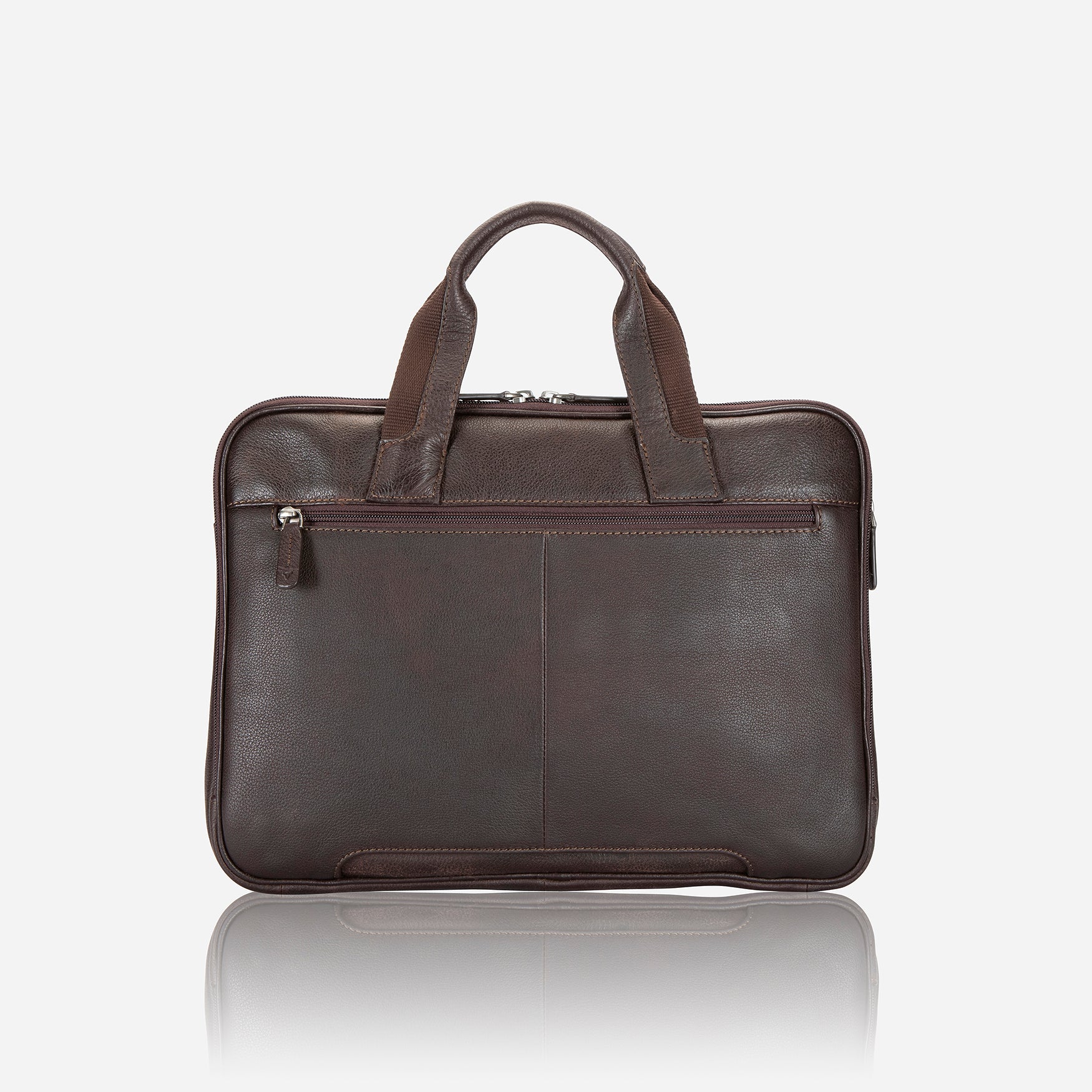 Kudu 13" Compact Leather Laptop Bag, Brown - Brando Leather